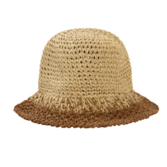 Eugenia Kim NWT Bailey Crocheted Paper Bucket Hat ivory camel Coastal Festival